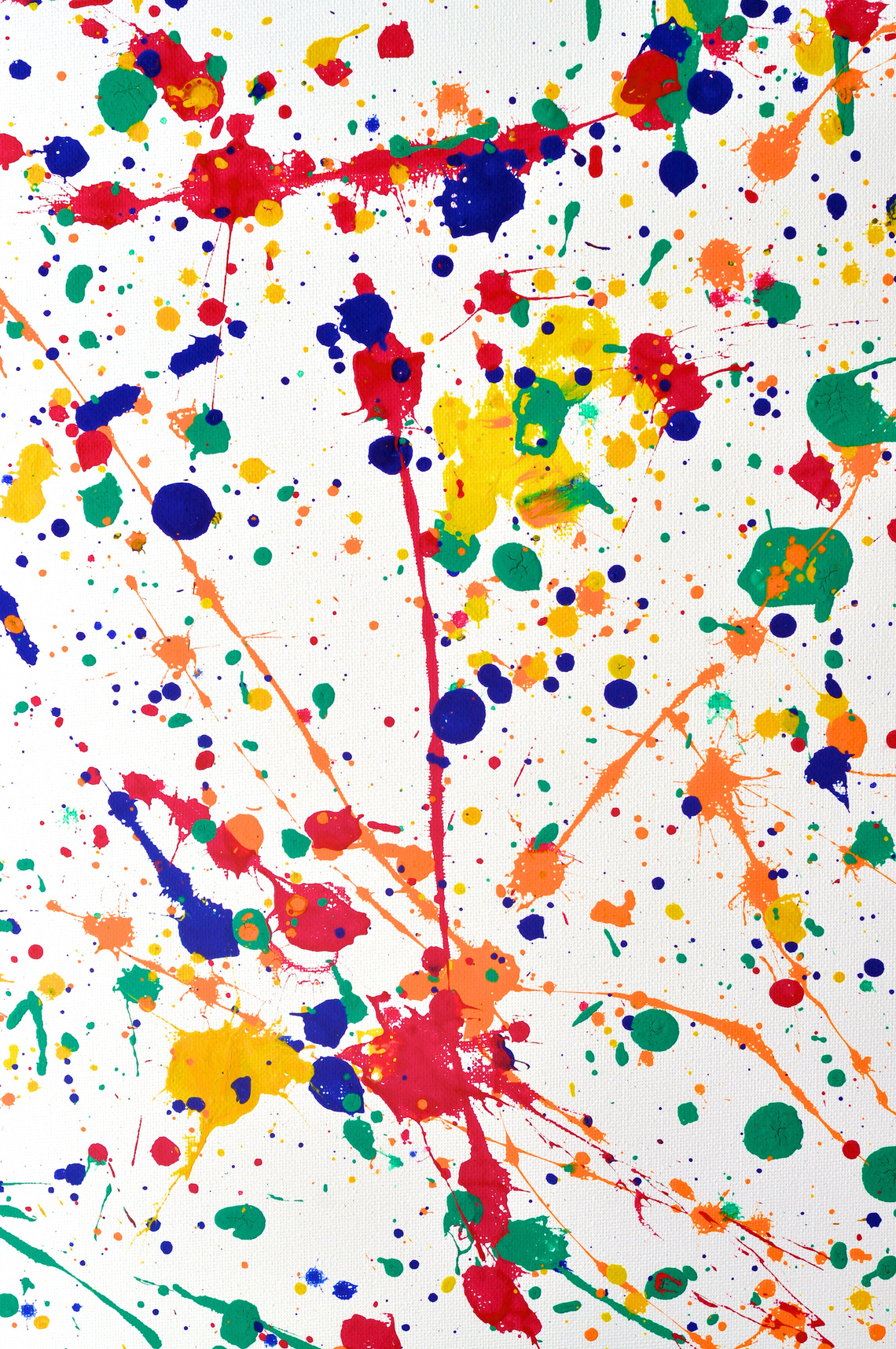Preschooler art with splatters inspired by Jackson Pollock
